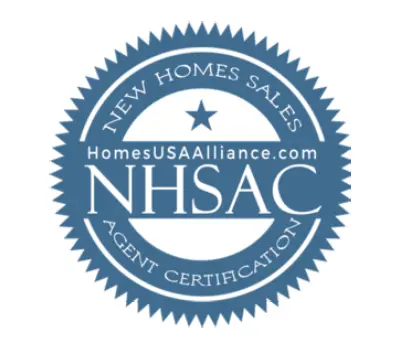 A seal that says new homes sales, agent certification.