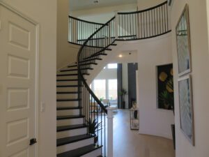 a curved staircase