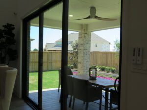patio with dining table