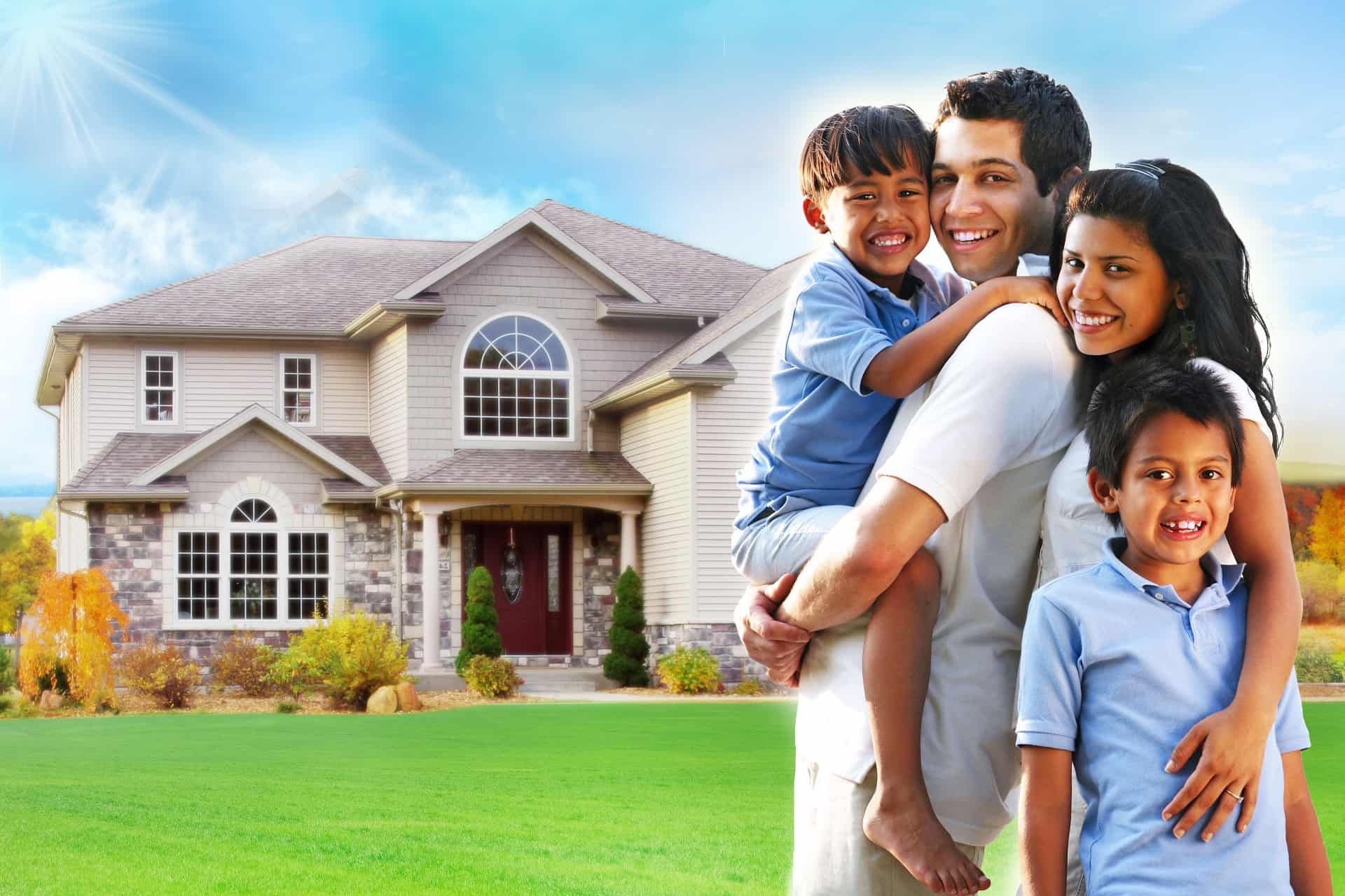 Affordable homes for sale in Fort Worth TX with a family standing in front of a house.
