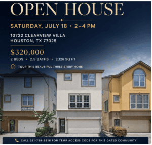Open House 10722 Clearview Villa, Houston, TX
